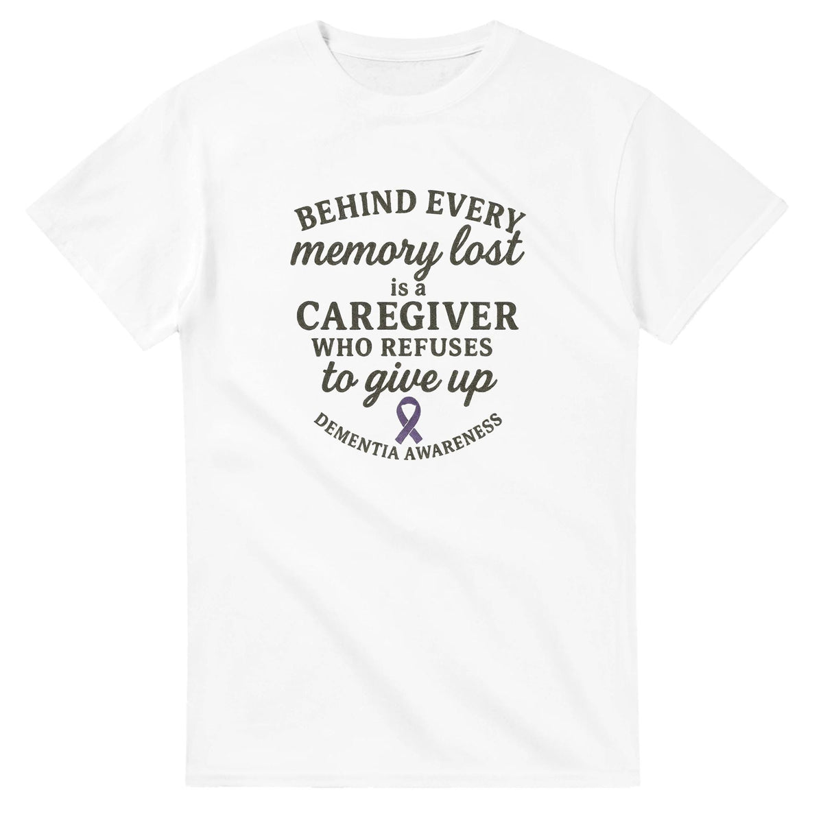 Inspirational Dementia Awareness T-Shirt - Caregiver Support Tee with Purple Ribbon