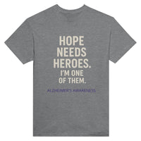Load image into Gallery viewer, Hope Needs Heroes – Alzheimer’s Awareness Shirt | Unisex Heavyweight Crewneck (Gildan® 5000)
