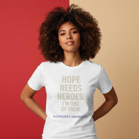 Load image into Gallery viewer, Hope Needs Heroes – Alzheimer’s Awareness Shirt | Unisex Heavyweight Crewneck (Gildan® 5000)
