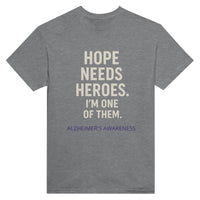 Load image into Gallery viewer, Hope Needs Heroes – Alzheimer’s Awareness Shirt | Unisex Heavyweight Crewneck (Gildan® 5000)

