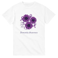 Load image into Gallery viewer, Purple Floral Faith Hope Love T-Shirt - Dementia Awareness Tee - Handmade Gift
