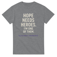 Load image into Gallery viewer, Hope Needs Heroes – Alzheimer’s Awareness Shirt | Unisex Heavyweight Crewneck (Gildan® 5000)
