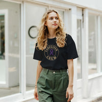 Load image into Gallery viewer, Alzheimer’s &amp; Dementia Caregiver Crew Tee - Purple Ribbon Awareness Shirt for CNAs - Nurses