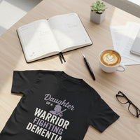 Load image into Gallery viewer, Daughter of a Warrior T-Shirt - Purple Ribbon for Dementia Awareness - Soft Comfort Tee