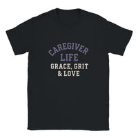 Load image into Gallery viewer, Alzheimer's Awareness Caregiver Tee - Grace, Grit &amp; Love T-Shirt for Dementia Support