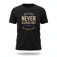 Load image into Gallery viewer, Mother's Day Limited Edition T-Shirt | "Her Love Never Clocks Out" - Care. Sacrifice. Repeat.